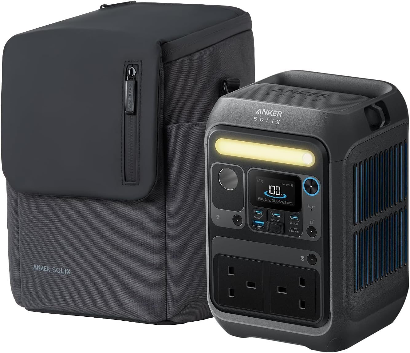 Full product photograph of the Anker SOLIX C300X portable power station on a white background.